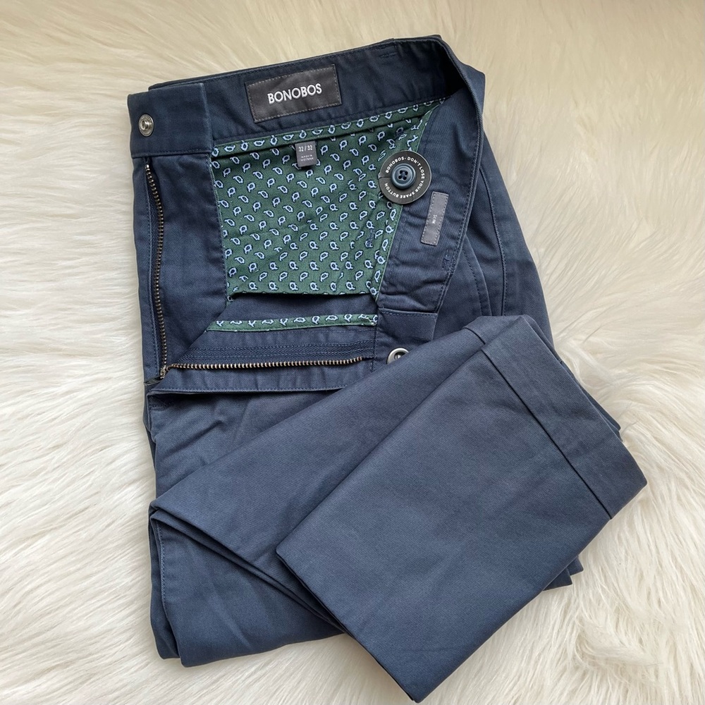 Bonobos Men’s Chino Pants Stretch Washed Chinos Slim 32x32 32 Blue